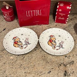 Winnie the Pooh and Friends- 2 Christmas salad plates